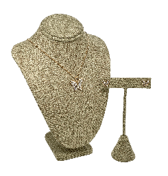 [68131] Set de collar y aretes dorados de rodio con brillantitos