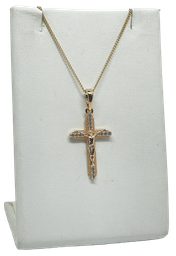 [68169] Cadena dorada de rodio con crucifijo