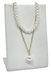[68173] Cadena de 2 hilos dorado y blanco de rodio