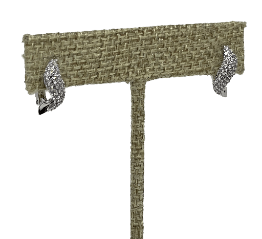 [68232] Arete plateado de rodio con brillantito