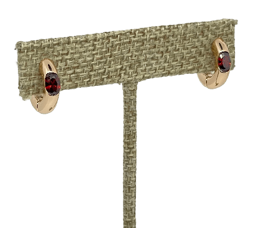 [68233] Arete dorado de rodio piedra roja