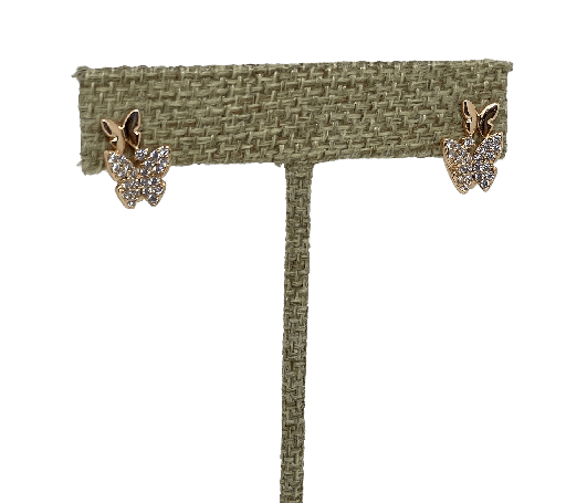 [68239] Arete dorado de rodio con brillantito