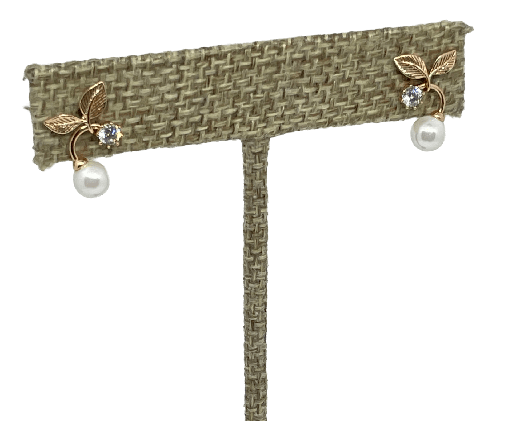 [68244] Arete dorado de rodio con perla