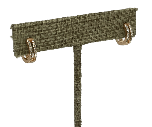 [68247] Arete dorado de rodio con brillantito