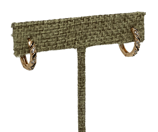 [68248] Arete dorado de rodio con brillantito