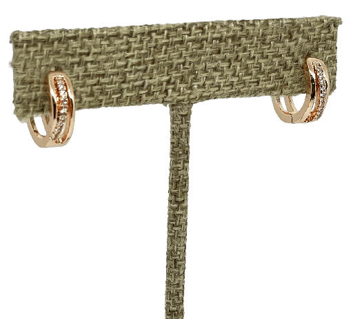 [68249] Arete dorado de rodio con brillantito