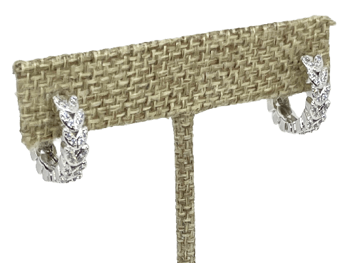 [68253] Arete plateado de rodio con brillantito