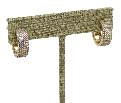 [68304] Aretes dorado de rodio con brillantito