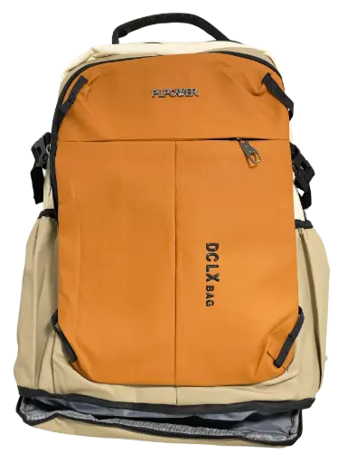 [68373]  Rebajada - Mochila anaranjado con beige  