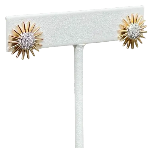 [68646] Aretes dorados de rodio con brillantito