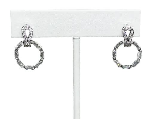 [68707] Aretes plateados con brillantito