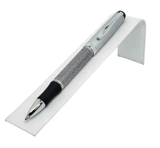 [68747] Lapicero plateado con negro de metal