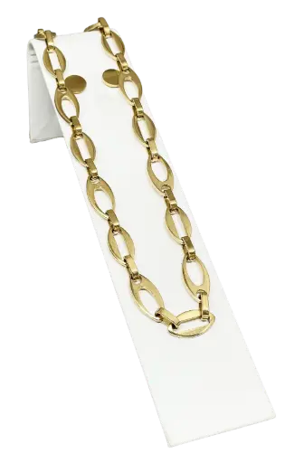 [68801] Set de collar y aretes dorado de acero inoxidable