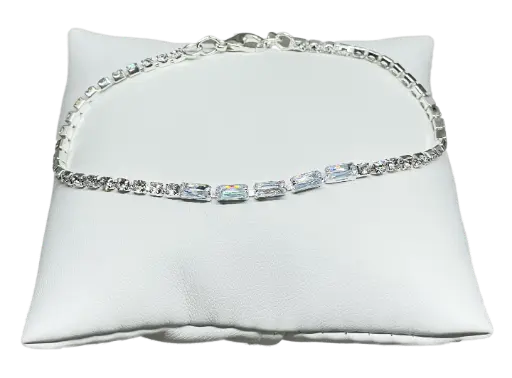 [68825] Pulsera plateada de brillantito