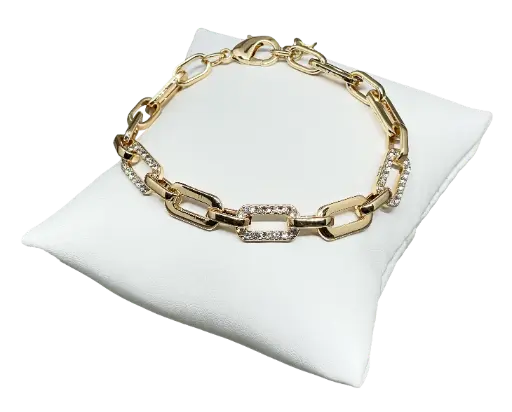 [68828] Pulsera dorada con brillantito