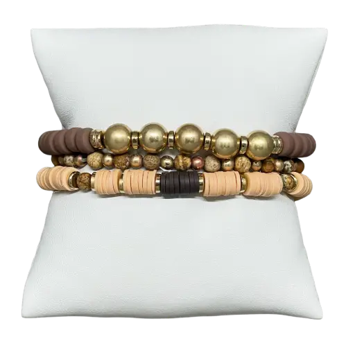 [68831] Set de pulseras cafés 