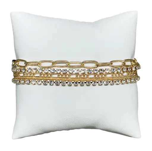 [68833] Pulsera dorada con brillantito