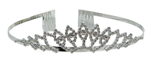 [68837] Tiara plateada con brillantito