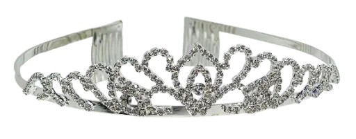 [68838] Tiara plateada con brillantito