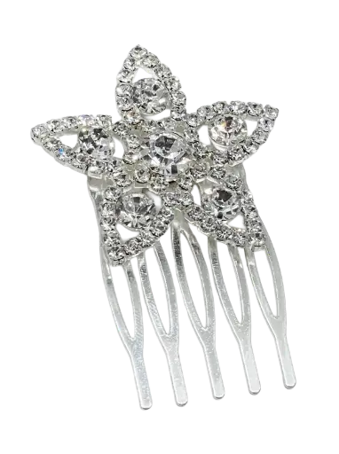 [68870] Peineta plateada con brillantito