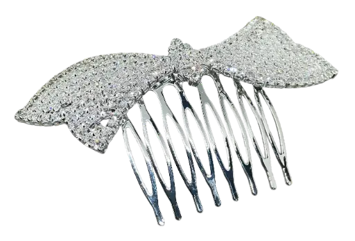 [68871] Peineta plateada con brillantito