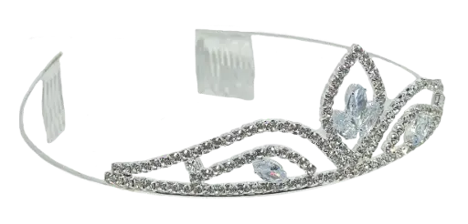 [68877] Tiara plateada con brillantito