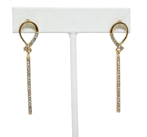 Aretes largos con brillantitos 