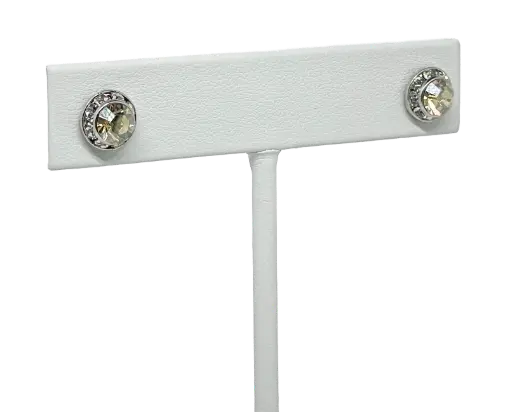 [68895] Aretes plateados y amarillos de brillantitos