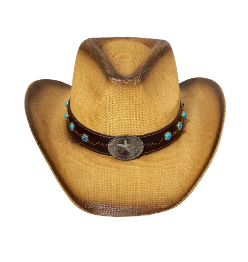 [68921] Rebajado-Sombrero con piedras turquesa
