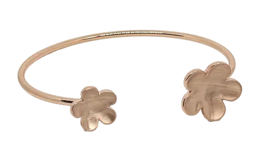 [68979] Pulsera de aro rose gold con flores