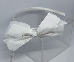[45531] Diadema de tela color blanco
