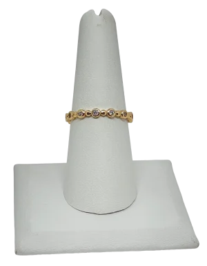 Anillo dorado de rodio con brillantito-gallery-0