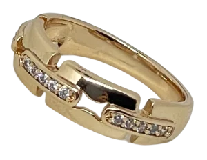Anillo dorado de rodio con brillantitos