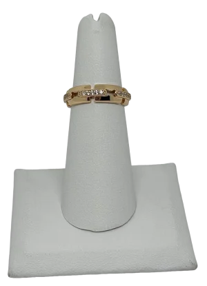 Anillo dorado de rodio con brillantitos-gallery-0