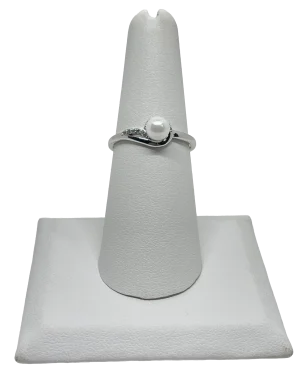 Anillo plateado de rodio con perla-gallery-0