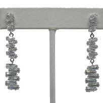 Arete brillantito largo de chapa S925