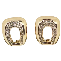 Arete dorado de rodio con brillantito