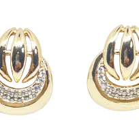 Arete dorado de rodio con brillantito