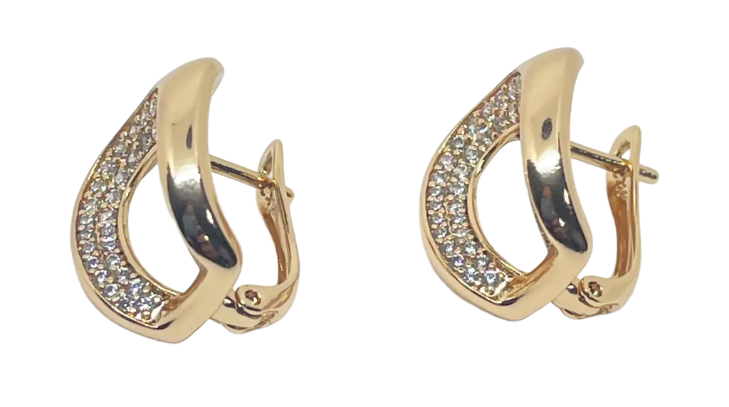 Arete dorado de rodio con brillantito-gallery-0