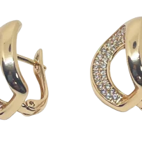 Arete dorado de rodio con brillantito-gallery-0