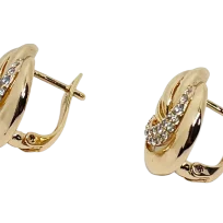 Arete dorado de rodio con brillantito-gallery-0