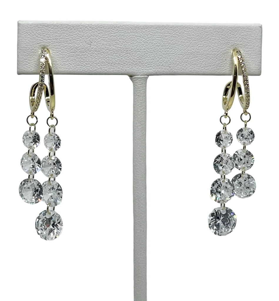 Aretes con brillantitos de chapa s925