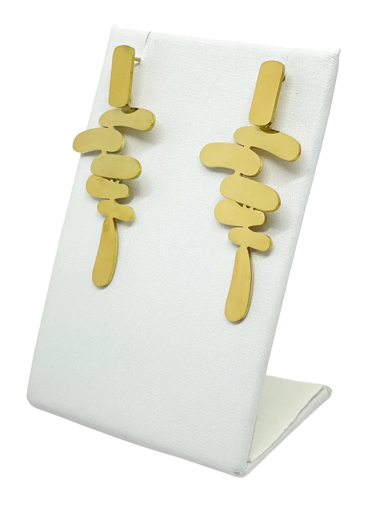 Aretes dorados de acero inoxidable -gallery-0