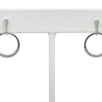 Aretes plateados con brillantitos 2x1.5cm-gallery-0