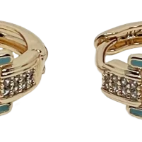 Argollas doradas de rodio de brillantitos