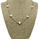 Cadena con perla en plateado