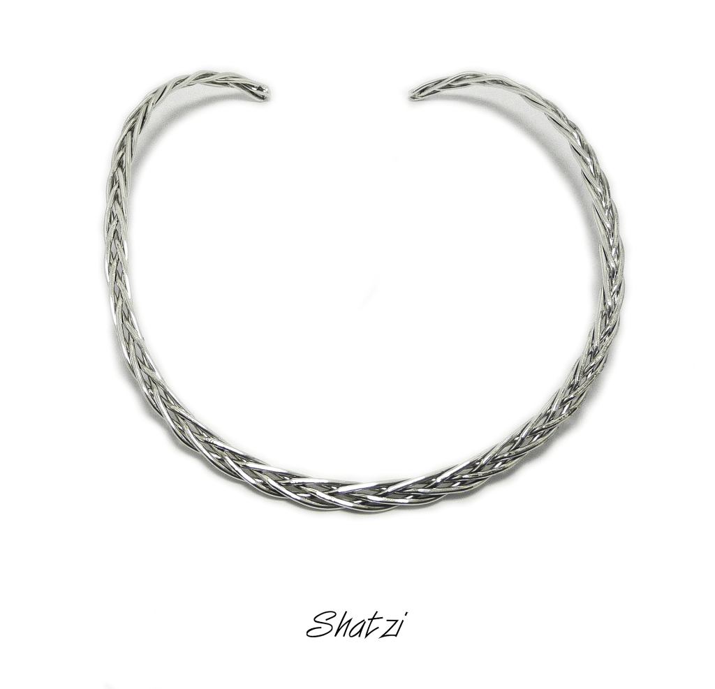 Collar omega Plateado de Fantasía