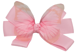 Moña con clip con mariposa