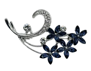 Prendedor con brillantitos de florecitas