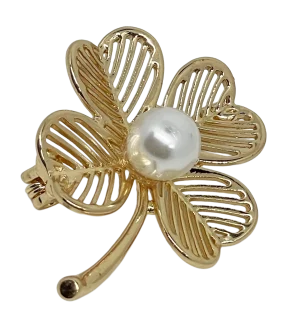 Prendedor de metal de flor